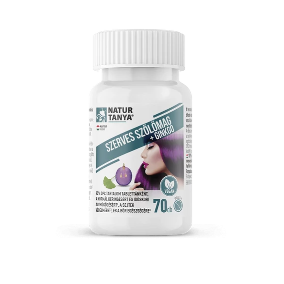 Szerves Szőlőmag és Ginkgo biloba 70 tabletta
